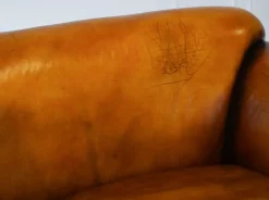Pamono Victorian Hand Dyed Tan Brown Leather Sofa Hot