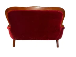 Pamono Victorian Loveseat Miniature in Red Velvet New