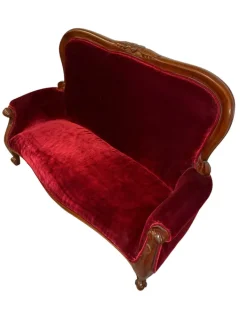 Pamono Victorian Loveseat Miniature in Red Velvet New