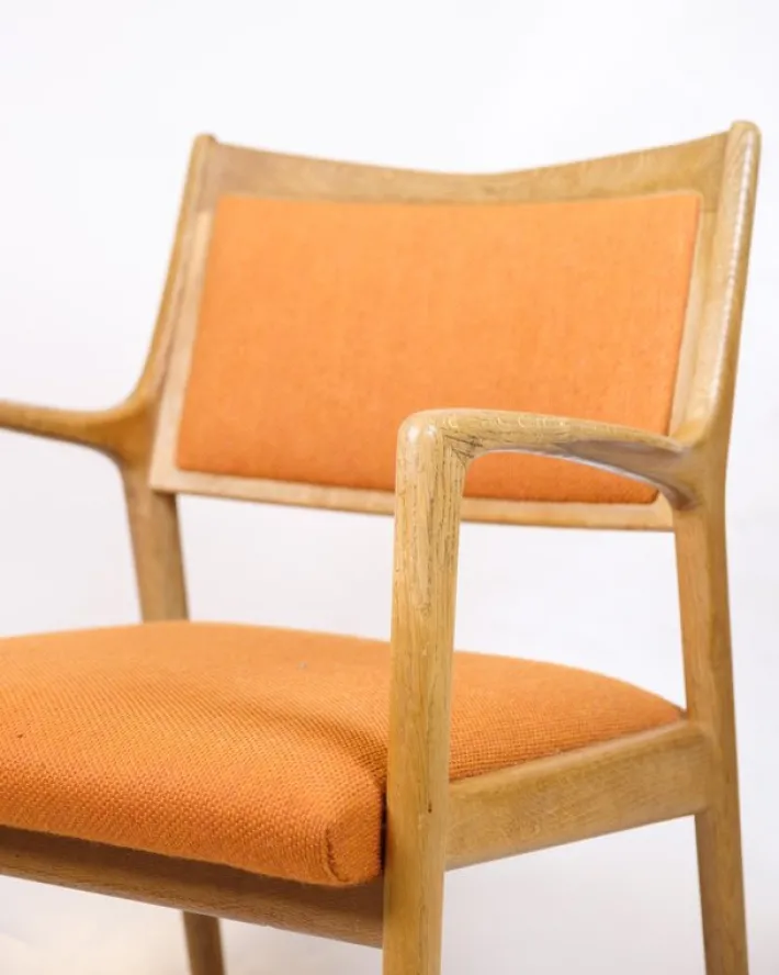 Pamono Vintage Armchair in Oak and Orange Fabric by Karl Erik Ekselius for Joc Vetlanda, 1960s Sale