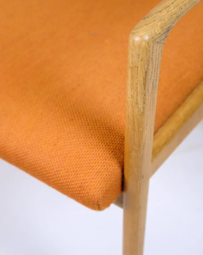 Pamono Vintage Armchair in Oak and Orange Fabric by Karl Erik Ekselius for Joc Vetlanda, 1960s Sale