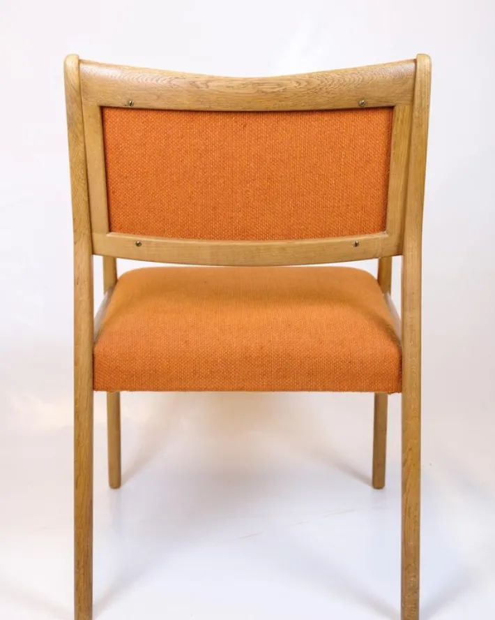 Pamono Vintage Armchair in Oak and Orange Fabric by Karl Erik Ekselius for Joc Vetlanda, 1960s Sale