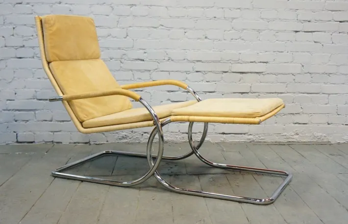 Pamono Vintage Armchair with Footrest Set by A. Lorenz for Tecta, 1987
