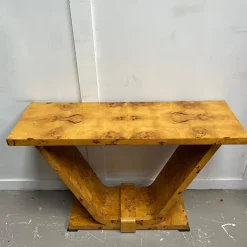 Pamono Vintage Art Deco French Burr Walnut Console Table