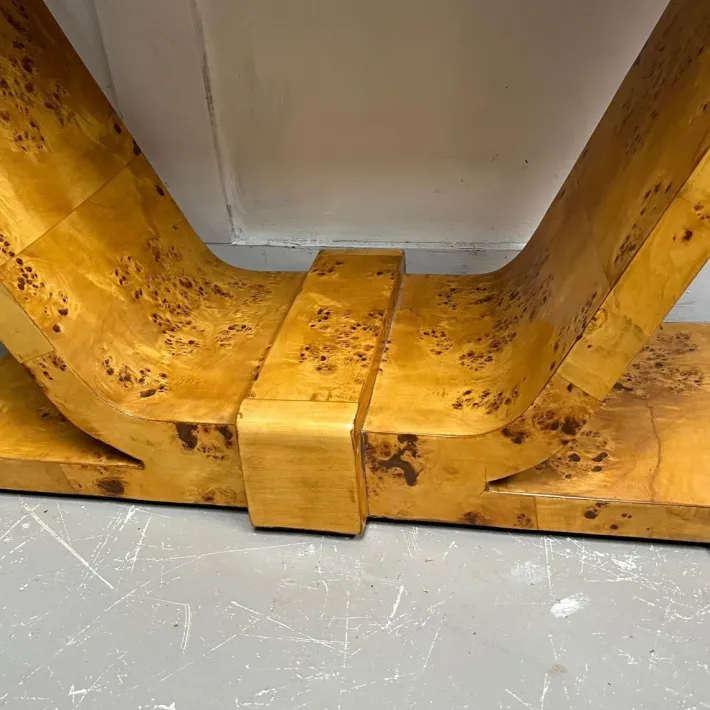 Pamono Vintage Art Deco French Burr Walnut Console Table