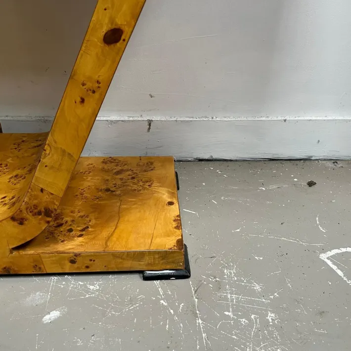 Pamono Vintage Art Deco French Burr Walnut Console Table