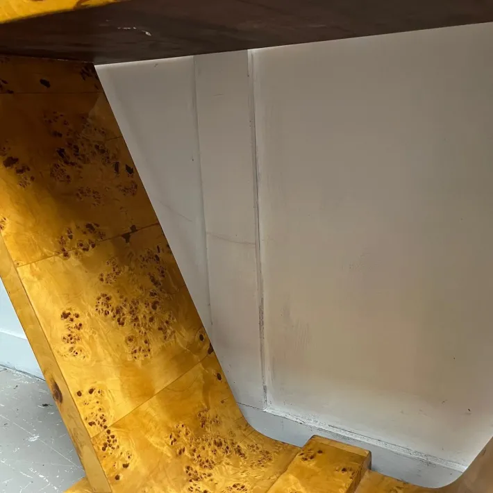 Pamono Vintage Art Deco French Burr Walnut Console Table