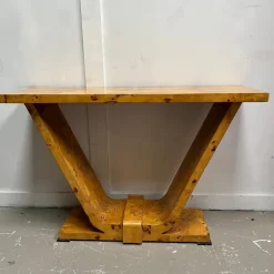 Pamono Vintage Art Deco French Burr Walnut Console Table