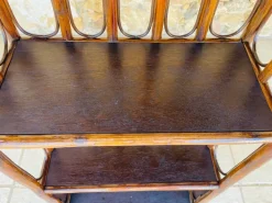 Pamono Vintage Bamboo and Rattan 2-Tier Shelf with Storage, 1960s Clearance