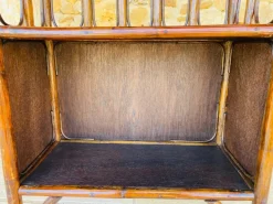 Pamono Vintage Bamboo and Rattan 2-Tier Shelf with Storage, 1960s Clearance