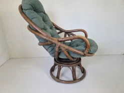 Pamono Vintage Bamboo Rattan Swivel Armchair, 1970s Clearance