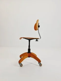 Pamono Vintage Bauhaus Swivel Office Chair in Wood by Böhler, 1940s Discount