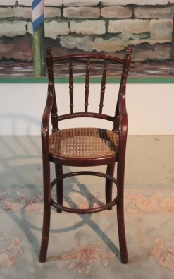Pamono Vintage Beech and Cane Childrens Chair New