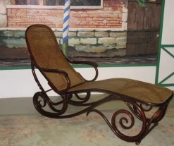 Pamono Vintage Beech, Mahogany, and Cane Chaise Lounge from Thonet Sale