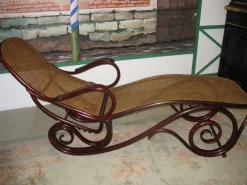 Pamono Vintage Beech, Mahogany, and Cane Chaise Lounge from Thonet Sale