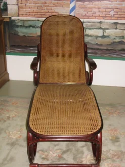 Pamono Vintage Beech, Mahogany, and Cane Chaise Lounge from Thonet Sale
