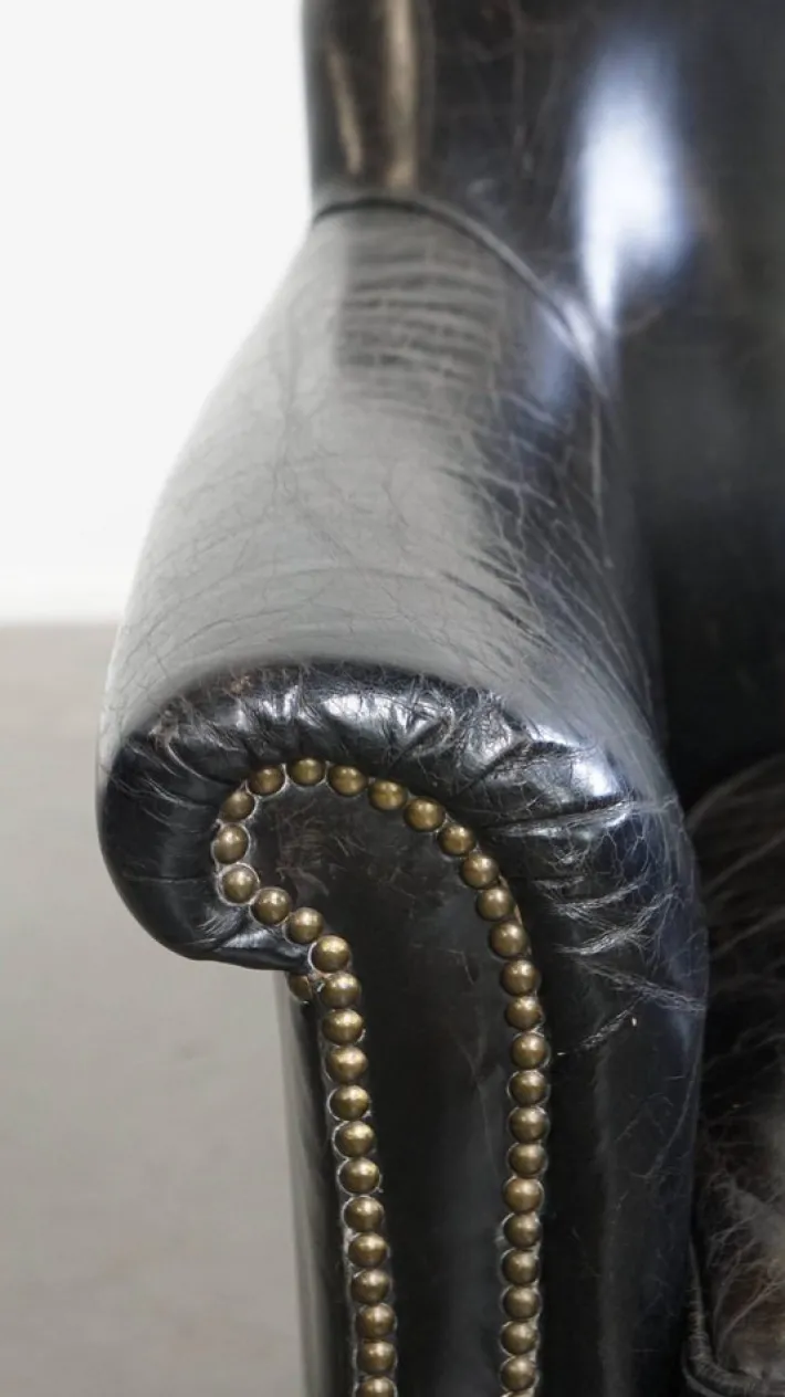 Pamono Vintage Black Cowhide Armchair Best