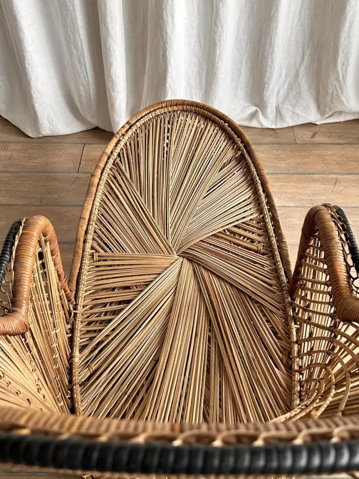 Pamono Vintage Bohemian Wicker Rattan Chaise Lounge, 1970s Online
