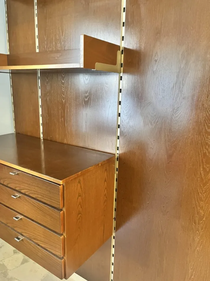 Pamono Vintage Boiserie Wood Bookcase with Shelves and Suspensions Top, 1960s Outlet