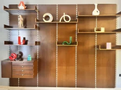 Pamono Vintage Boiserie Wood Bookcase with Shelves and Suspensions Top, 1960s Outlet