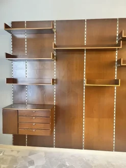 Pamono Vintage Boiserie Wood Bookcase with Shelves and Suspensions Top, 1960s Outlet