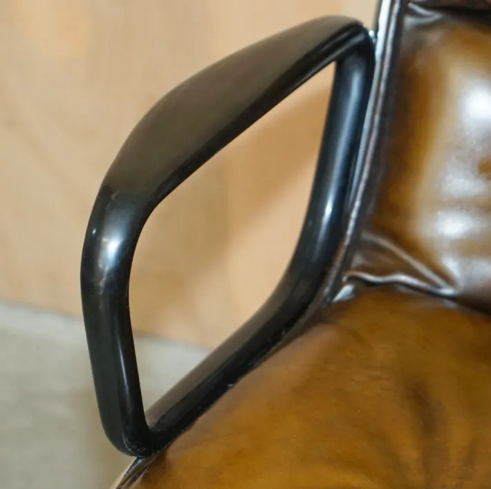 Pamono Vintage Brown Leather Office Chairs attributed to Charles for Pollock Best