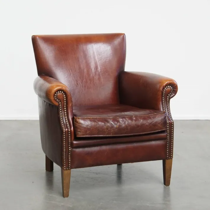 Pamono Vintage Brown Sheepskin Armchair Discount
