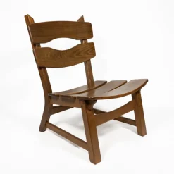 Pamono Vintage Brutalist Oak Fireplace Lounge Chairs & Side Table by Dittmann for Awa, 1960s, Set of 3 Discount