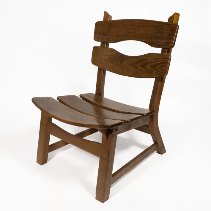 Pamono Vintage Brutalist Oak Fireplace Lounge Chairs & Side Table by Dittmann for Awa, 1960s, Set of 3 Discount