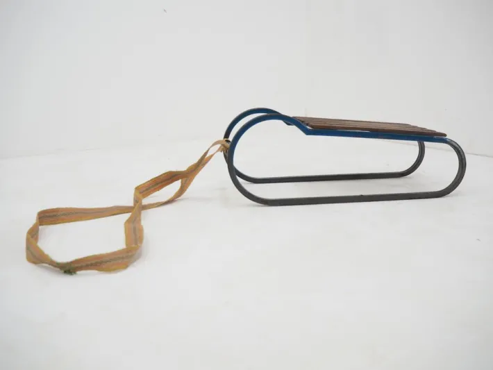 Pamono Vintage Children's Sleigh in Steel and Wood, 1920 Hot