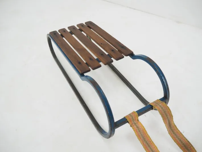 Pamono Vintage Children's Sleigh in Steel and Wood, 1920 Hot