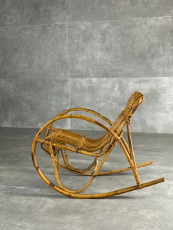 Pamono Vintage Childrens Wicker Rocking Chair, 1960s Hot