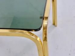 Pamono Vintage Coffee Table in Brass and Smoked Glass, 1960s Best