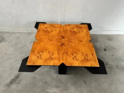 Pamono Vintage Coffee Table in Burl Wood, 1980s