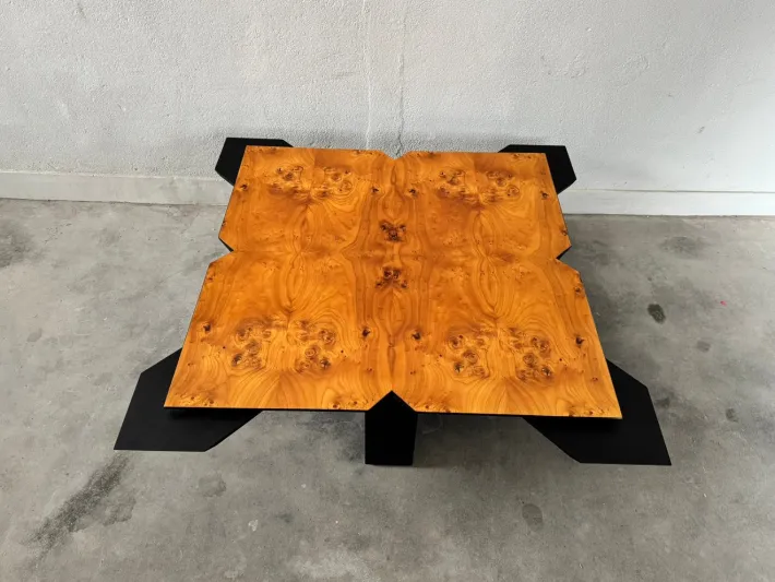 Pamono Vintage Coffee Table in Burl Wood, 1980s
