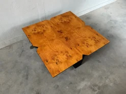 Pamono Vintage Coffee Table in Burl Wood, 1980s