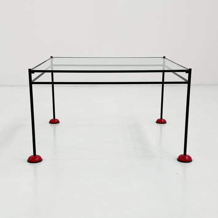 Pamono Vintage Coffee Table in Glass and Metal from Gamma, 1980s Hot