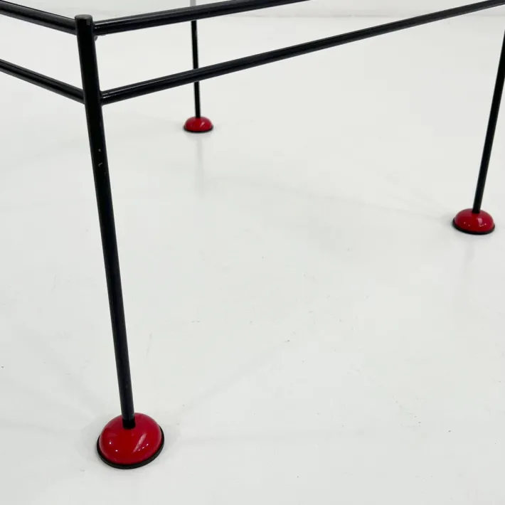 Pamono Vintage Coffee Table in Glass and Metal from Gamma, 1980s Hot