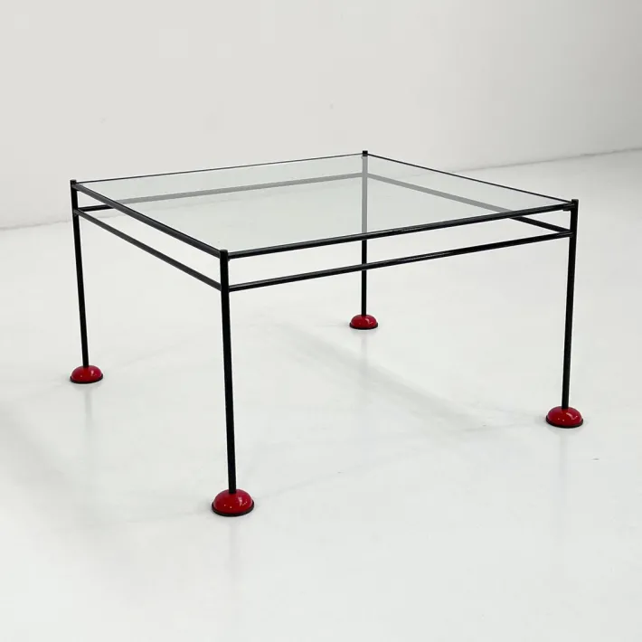 Pamono Vintage Coffee Table in Glass and Metal from Gamma, 1980s Hot