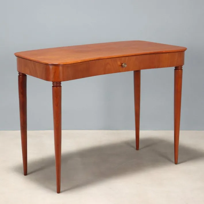 Pamono Vintage Console in Mahogany Veneer and Brass, Italy, 1950s Hot