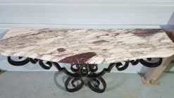 Pamono Vintage Console in Wrought Iron and Marble, 1950 Sale