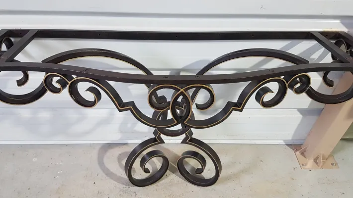 Pamono Vintage Console in Wrought Iron and Marble, 1950 Sale