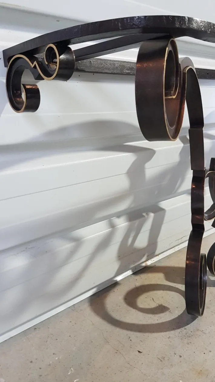 Pamono Vintage Console in Wrought Iron and Marble, 1950 Sale