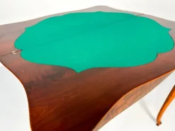 Pamono Vintage Console or Game Table in Mahogany Veneer and Green Felt, 1920s Clearance