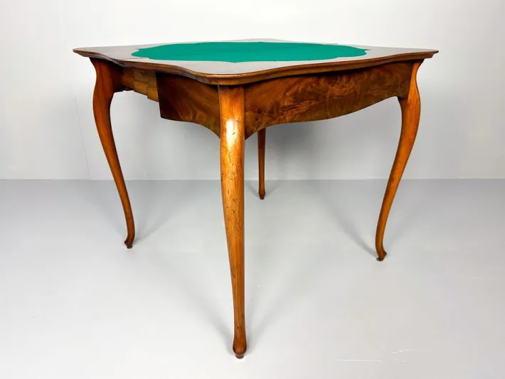 Pamono Vintage Console or Game Table in Mahogany Veneer and Green Felt, 1920s Clearance