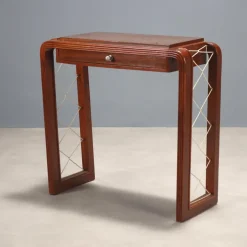 Pamono Vintage Console Table in Mahogany Veneer, Italy, 1940s