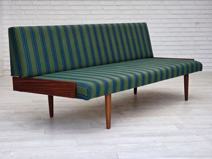 Pamono Vintage Danish Daybed in Furniture Wool and Teak, 1970s Discount