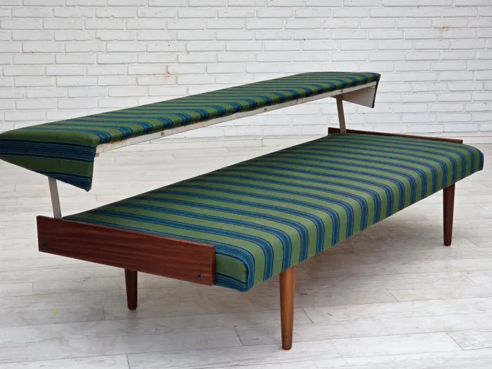 Pamono Vintage Danish Daybed in Furniture Wool and Teak, 1970s Discount