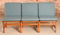 Pamono Vintage Danish Model 3232 Lounge Chairs in Oak by Borge Mogensen for Fredericia Stolefabrik, 1960s, Set of 4