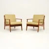 Pamono Vintage Danish Teak and Leather Armchairs attributed to Arne Vodder, 1960s, Set of 2 Clearance
